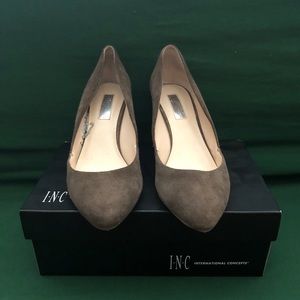 INC-Zarie Mushroom color, Suede 3inch Wedged